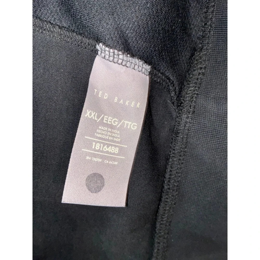 Ted Baker Quarter Zip Pullover Men 2X Black Textured Honeycomb Mock Neck Sweater
